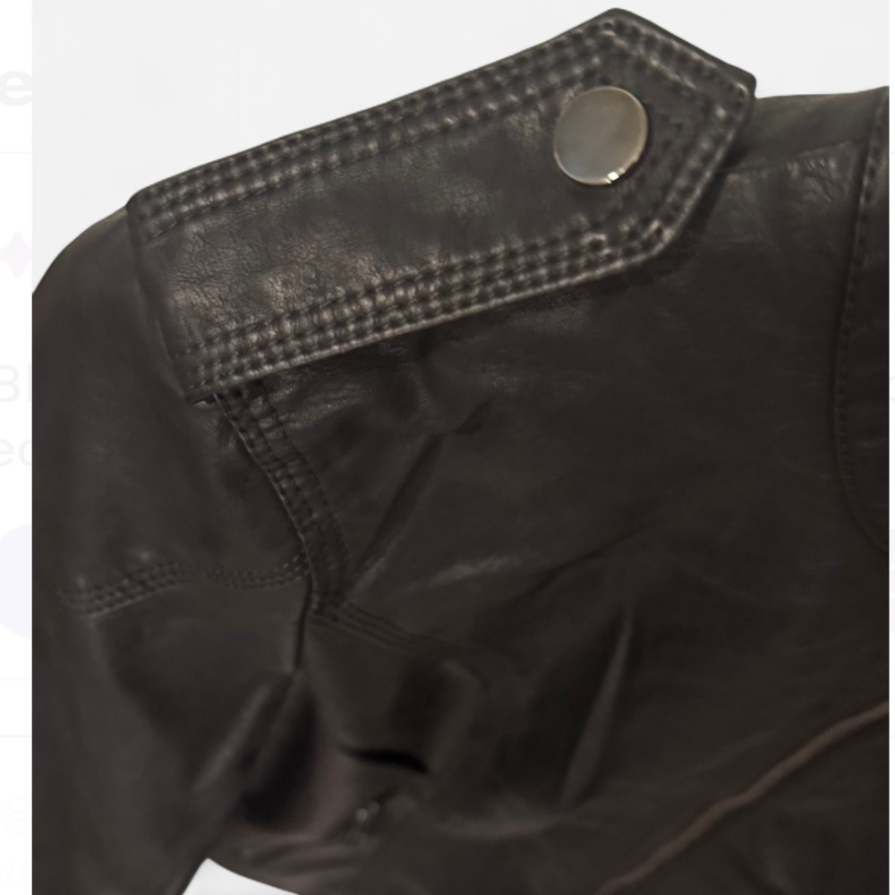 NWT Women's Black Pleather Jacket - Picture 8 of 8